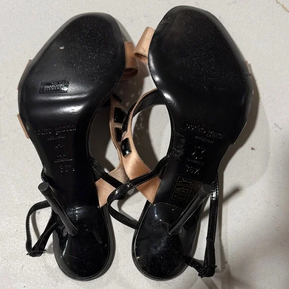 Pedro Garcia Black and Gold Women's Heels - Picture 3 of 3